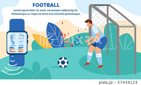 Football Sportsman Stand on Gate Horizontal Banner Football Sportsman Stand on Gate Horizontal Banner 57439123