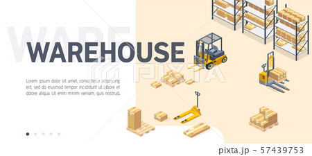 Warehouse service site isometric template 57439753
