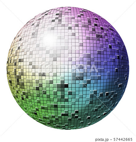 ミラーボール 虹色のイラスト素材