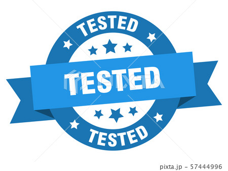tested ribbon. tested round blue sign. testedのイラスト素材 [57444996] - PIXTA