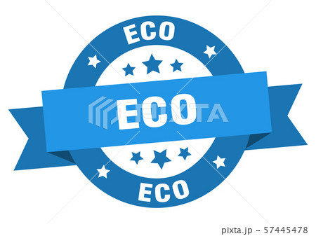 eco ribbon. eco round blue sign. eco 57445478