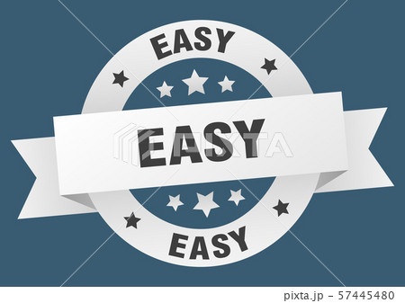 easy ribbon. easy round white sign. easy 57445480