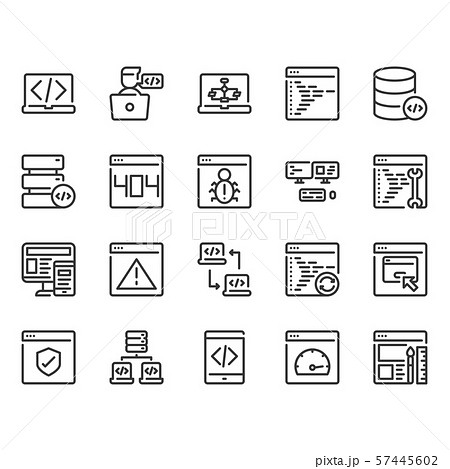 Programming icon set.Vector illustration 57445602