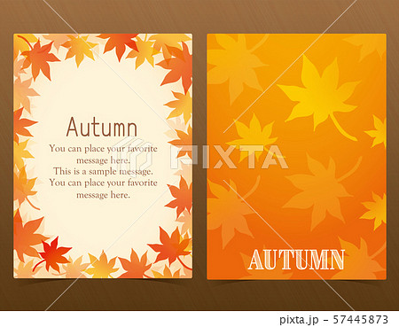 秋のグリーティングカード デザインテンプレートのイラスト素材