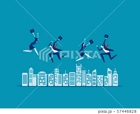 People jumping. Concept business vector, City, 57446828