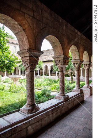 Cloister with areches and columns in NYC 57447852