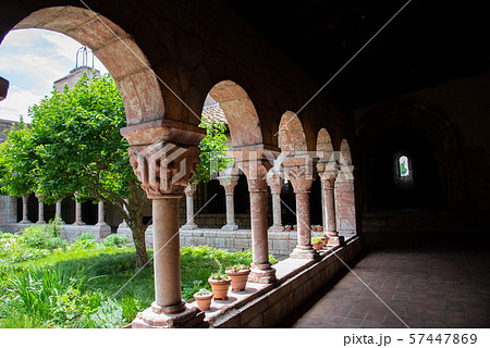 Cloister with areches and columns in NYC Cloister with areches and columns in NYC 57447869