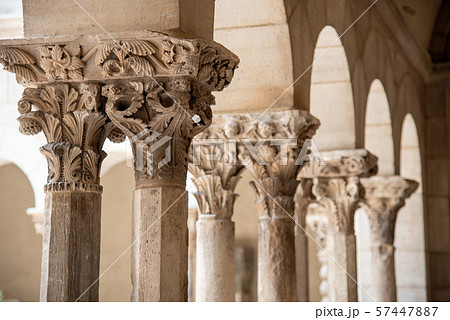Cloister with areches and columns in NYC 57447887