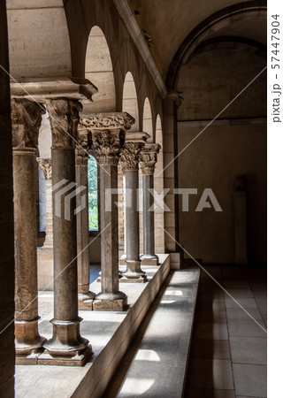 Cloister with areches and columns in NYC 57447904