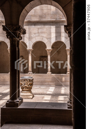 Cloister with areches and columns in NYC 57447906