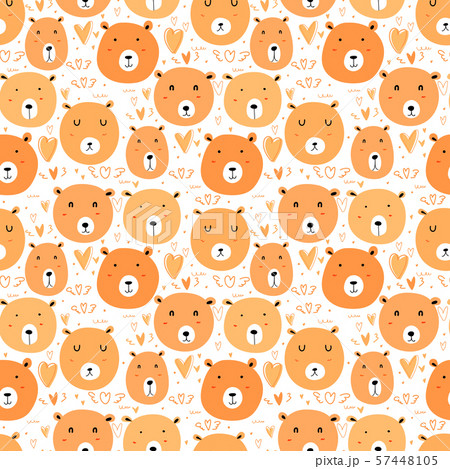 Cute bear seamless pattern background. Vector illustration. 57448105