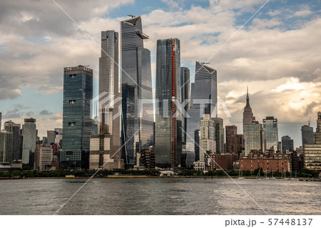 Hudson Yards from a boat in the Hudson River Hudson Yards from a boat in the Hudson River 57448137