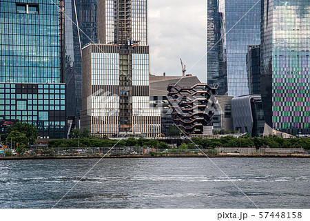 Hudson Yards from a boat in the Hudson River 57448158