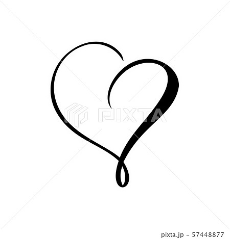 Vector black heart sign. Icon on white... - Stock Illustration [57448877] -  PIXTA