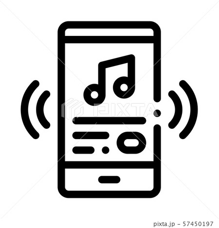 Listening Music Song In Smartphone Vector Iconのイラスト素材