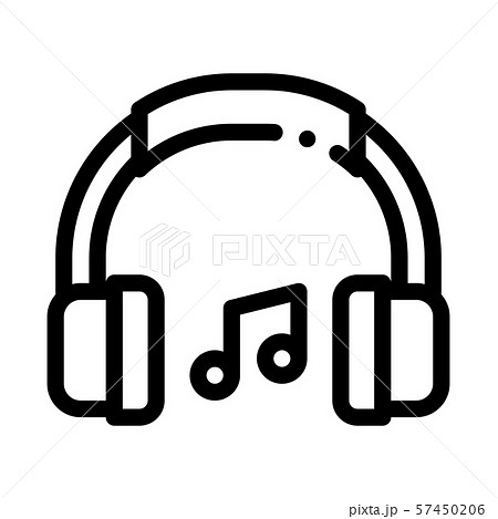 Music Headphones And Musical Notes Vector Icon 57450206