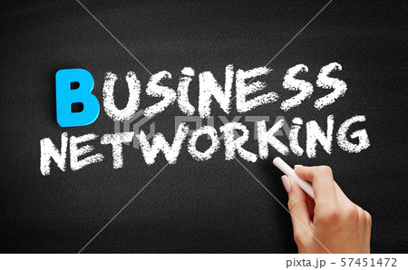 Business networking text on blackboard 57451472