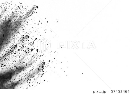 Black powder explosion. The particles of charcoal. 57452464