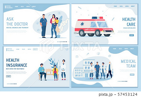 Insurance, Support and First Aid Landing Page Set 57453124