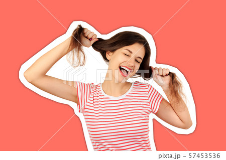 Crazy woman happiness, joy and positiveness 57453536