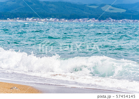 北海道の夏の海 木古内 みそぎ浜の風景 北海道の夏の海 木古内 みそぎ浜の風景 57454145