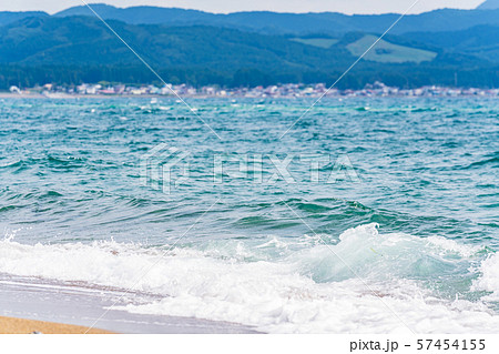 北海道の夏の海 木古内 みそぎ浜の風景 北海道の夏の海 木古内 みそぎ浜の風景 57454155