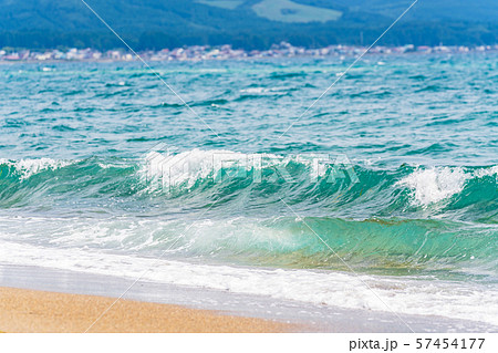 北海道の夏の海 木古内 みそぎ浜の風景 北海道の夏の海 木古内 みそぎ浜の風景 57454177