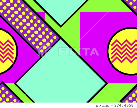Memphis seamless pattern with geometric shapes and Memphis seamless pattern with geometric shapes and 57454959