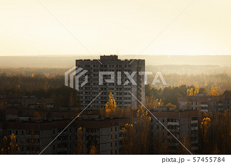 Large abandoned old apartment in the sunset 57455784