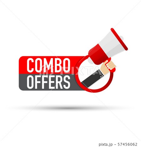 Hand holding megaphone - Combo offers. Vector Hand holding megaphone - Combo offers. Vector 57456062