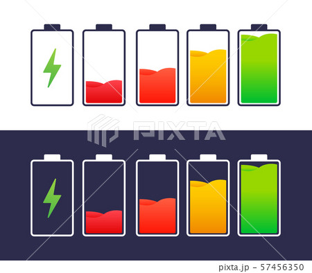 Discharged and fully charged battery smartphone. Discharged and fully charged battery smartphone. 57456350