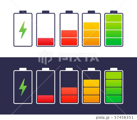 Discharged and fully charged battery smartphone. Discharged and fully charged battery smartphone. 57456351