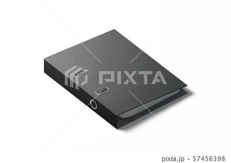 Blank black ring binder design mockup, 3d rendering. 57456398