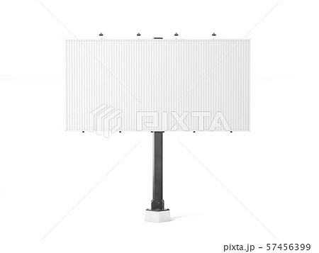 Blank white trivision billboard mockup, 3d rendering 57456399