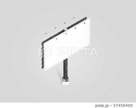 Blank white banner mock up on city billboard, isometric view 57456400