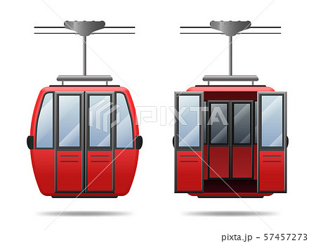 Realistic 3d Detailed Cabin Cableway Set. Vector Realistic 3d Detailed Cabin Cableway Set. Vector 57457273