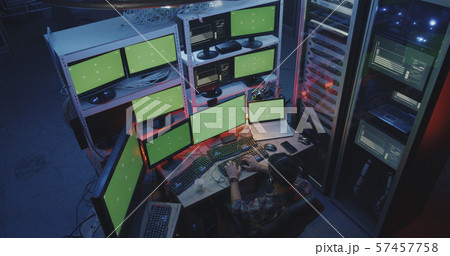 Hacker complaining into camera 57457758