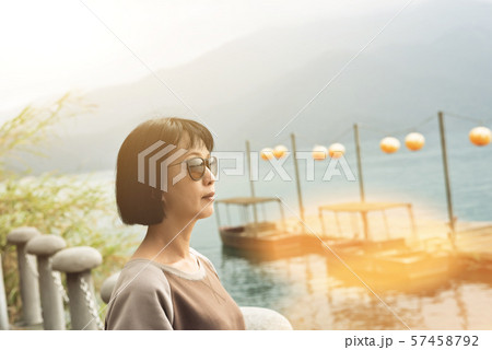 portrait of Asian woman portrait of Asian woman 57458792
