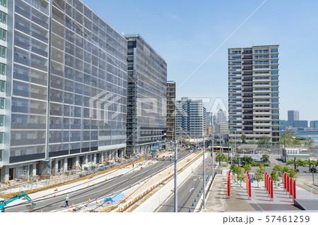 都市風景　東京　晴海フラッグ　2020東京五輪選手村　建設現場　2019年9月 57461259