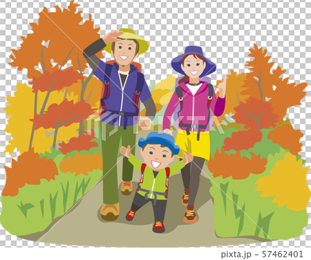 紅葉ハイキング家族 57462401