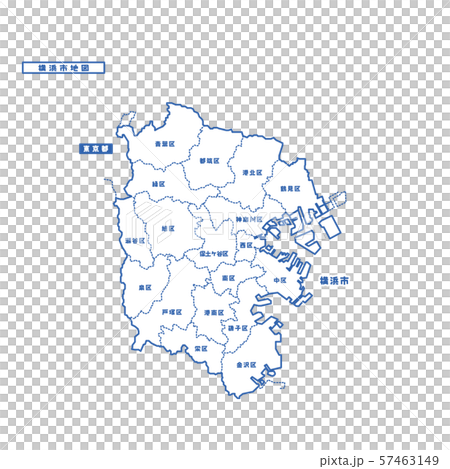 橫濱市地圖簡單的白色地圖城市 57463149