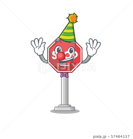 Clown sign stop isolated with the cartoon Clown sign stop isolated with the cartoon 57464137