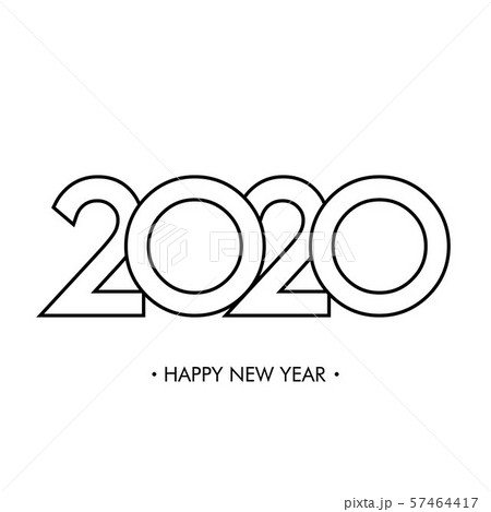Happy New Year 2020 Text Design 57464417