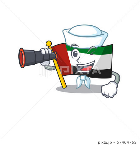 Sailor with binocular flag united arab emirates on mascot Sailor with binocular flag united arab emirates on mascot 57464765