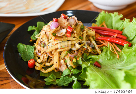 Bamboo shoot dry soup shredded cooked with herbs Bamboo shoot dry soup shredded cooked with herbs 57465434