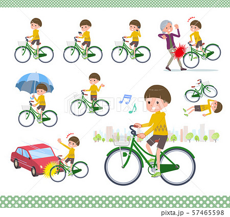flat type Yellow clothes Bob hair boy_city cycle flat type Yellow clothes Bob hair boy_city cycle 57465598
