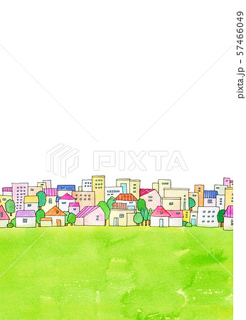 街並 自然風景 手描きイラスト 街並 自然風景 手描きイラスト 57466049