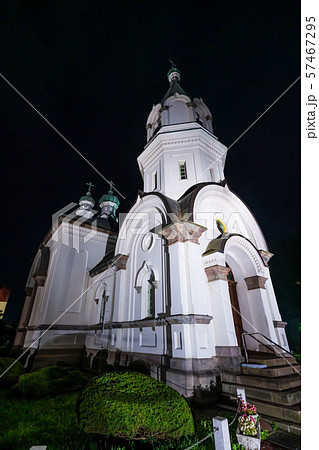 北海道の夏の風景 函館ハリストス正教会のライトアップ 北海道の夏の風景 函館ハリストス正教会のライトアップ 57467295