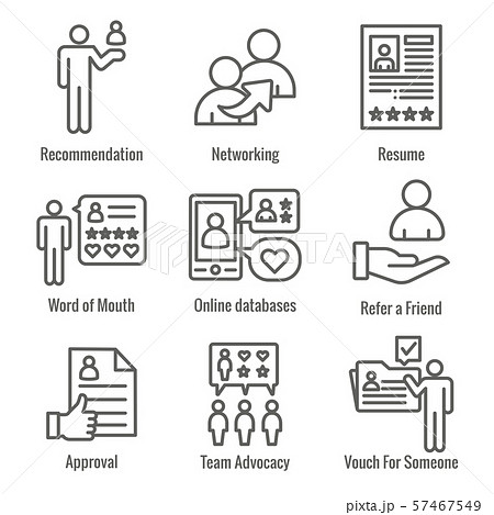 Employee Referral Process Icon Set with 57467549