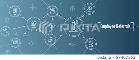 Employee Referrals Icon Set & Web Header Banner 57467552